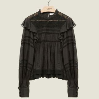 イザベルマラン(Isabel Marant)の《新品》イザベルマラン　エトワール。フリルブラウス。ブラック　36サイズ(シャツ/ブラウス(長袖/七分))