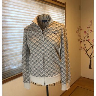 バーバリーブルーレーベル(BURBERRY BLUE LABEL)の美品本物バーバリーブルーレーベル上質コットンチェック柄ニットブルゾン♫専用品(ニット/セーター)