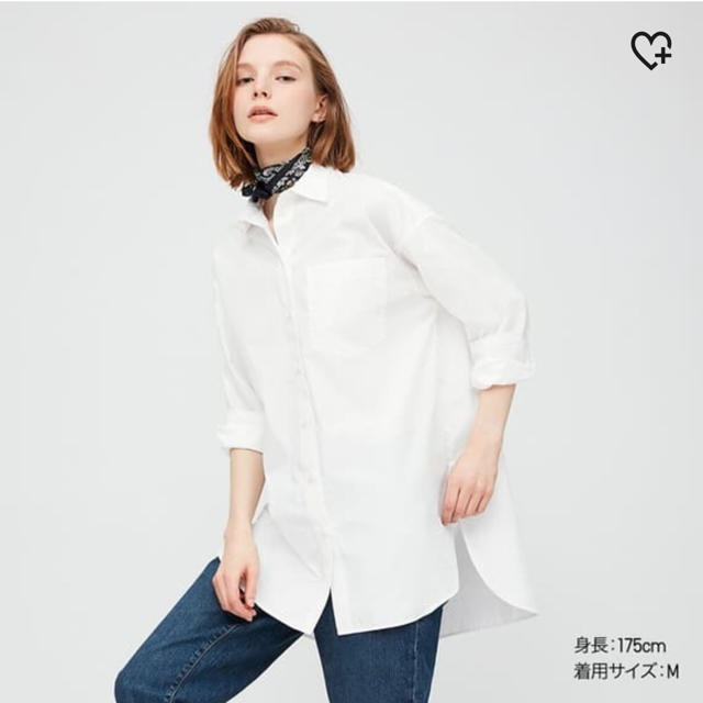 UNIQLO(ユニクロ)のエクストラファインコットンオーバーサイズロングシャツ レディースのトップス(シャツ/ブラウス(長袖/七分))の商品写真