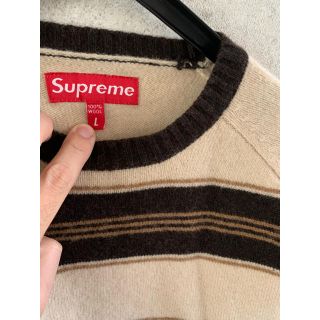 シュプリーム(Supreme)のsupreme ボーダー　セーター　ニット　ブラウン系　サイズL シュプリーム (ニット/セーター)