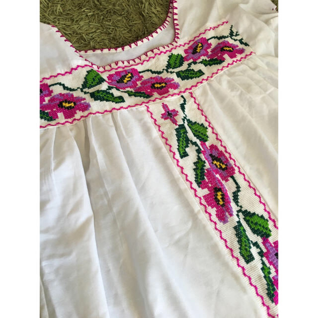 メキシカンワンピース メキシコ刺繍ワンピース