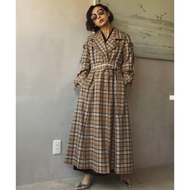 Ameri VINTAGE(アメリヴィンテージ)の【土日限定値下げ】アメリ　AMERI PASS CODE CHECK COAT レディースのジャケット/アウター(トレンチコート)の商品写真