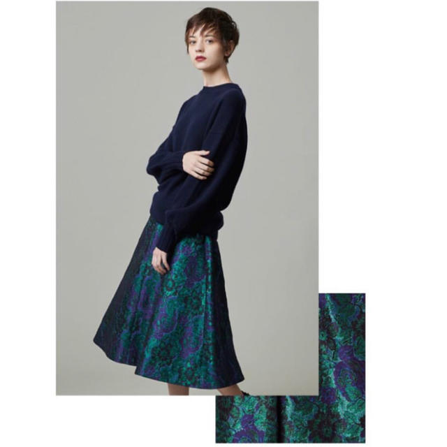 LE CIEL BLEU(ルシェルブルー)のラメ ジャガード A-Line SK レディースのスカート(ひざ丈スカート)の商品写真