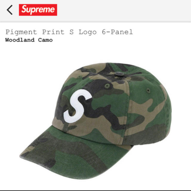 Supreme Pigment Print S Logo 6-Panel Cap