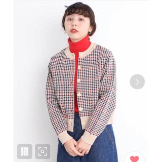 ドットアンドストライプスチャイルドウーマン(Dot&Stripes CHILDWOMAN)のアモッサ　チェック柄カーディガン(カーディガン)