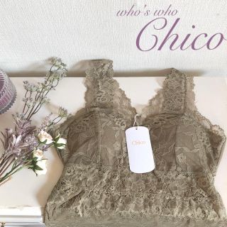 フーズフーチコ(who's who Chico)の人気🌙¥4290【Chico】レースブラレット レースキャミ (タンクトップ)