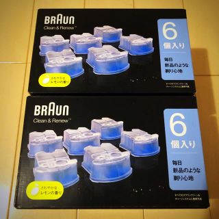 ブラウン(BRAUN)のブラウン 交換カートリッジ 洗浄液 Clean&Renew ６個入り２セット(メンズシェーバー)