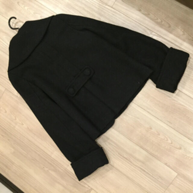 黒ショートコート レディースのジャケット/アウター(ピーコート)の商品写真