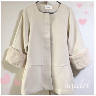 スナイデル(SNIDEL)のsnidel♡袖ファーAラインコート(毛皮/ファーコート)