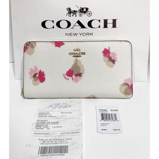 コーチ(COACH)の【新品未使用】COACH コーチ  ホワイト×マルチカラー 長財布 (財布)