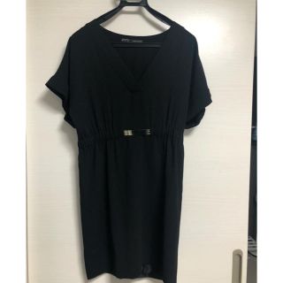 ザラ(ZARA)のZARA  ワンピース  黒  XS(ひざ丈ワンピース)