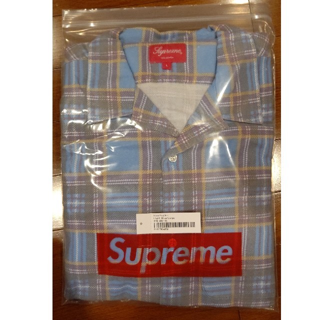 supreme printed plaid シャツ L