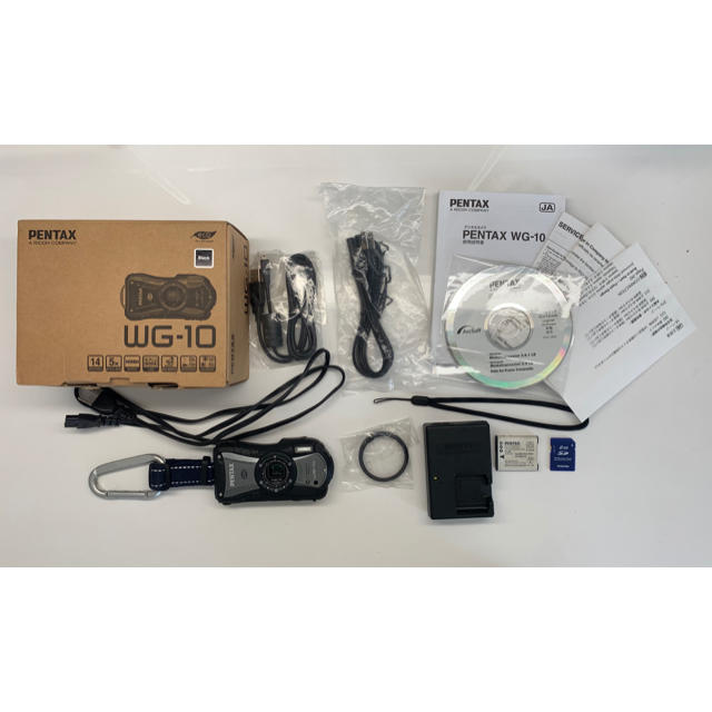 コンパクトデジタルカメラPENTAX 防水デジタルカメラ PENTAX WG-10ブラック　SDカード付