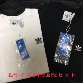 アディダス(adidas)のアディダス オリジナルス エッセンシャル 半袖 Tシャツ 白黒 2枚セット L(Tシャツ/カットソー(半袖/袖なし))