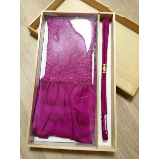 紫正絹　帯揚げ　帯締めセット(和装小物)