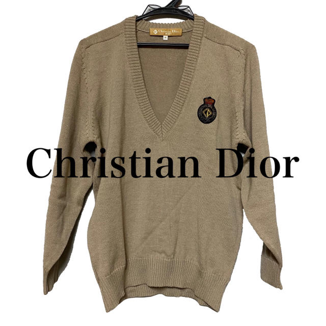 Christian Dior(クリスチャンディオール)のクリスチャンディオール ニット Vネック ベージュ レディースのトップス(ニット/セーター)の商品写真