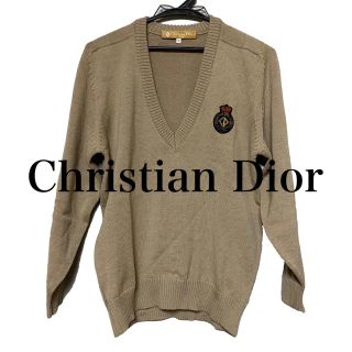 クリスチャンディオール(Christian Dior)のクリスチャンディオール ニット Vネック ベージュ(ニット/セーター)