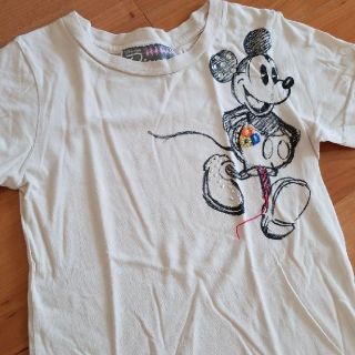 ディズニー(Disney)のヴィンテージディズニーミッキー半袖Tシャツ　ベージュ　vintagDisney(Tシャツ(半袖/袖なし))