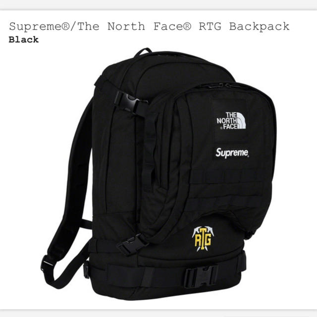 Supreme The 品質は非常に良い north face backpack スピード対応 全国送料無料 黒 RTG