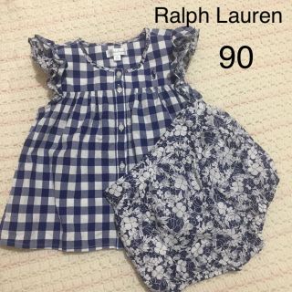 ラルフローレン(Ralph Lauren)のラルフローレン ブラウス パンツ セットアップ チェック 花柄 24m 90 夏(その他)