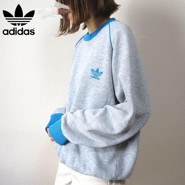 adidas(アディダス)の90s アディダス 刺繍ロゴ ラグランスウェット トレーナー 古着女子 レディースのトップス(トレーナー/スウェット)の商品写真