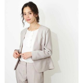 ナチュラルビューティーベーシック(NATURAL BEAUTY BASIC)のshe様専用＊ナチュラルビューティー　ノーカラージャケット(ノーカラージャケット)