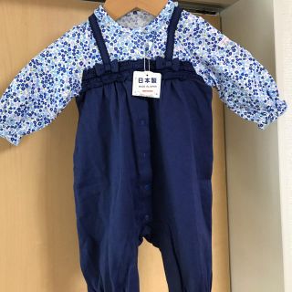 ミキハウス(mikihouse)の新品未使用　mikihouse ロンパース　日本製　花柄　女の子ベビー　春服(ロンパース)