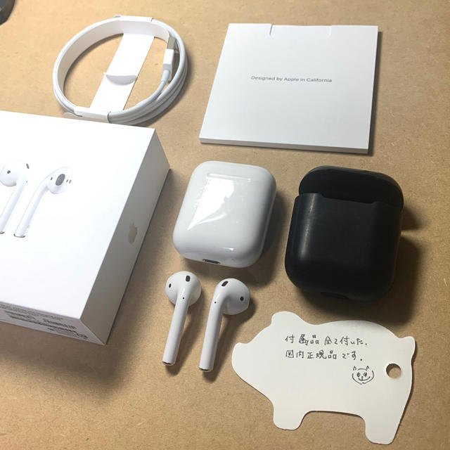 新しいコレクション Apple - おまけ付き（黒色シリコンケース） 第2世代 AirPods ヘッドフォン/イヤフォン