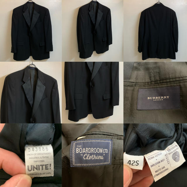 BURBERRY(バーバリー)のBURBERRY VINTAGE USA製 タキシードスーツ セットアップ 礼服 メンズのスーツ(セットアップ)の商品写真