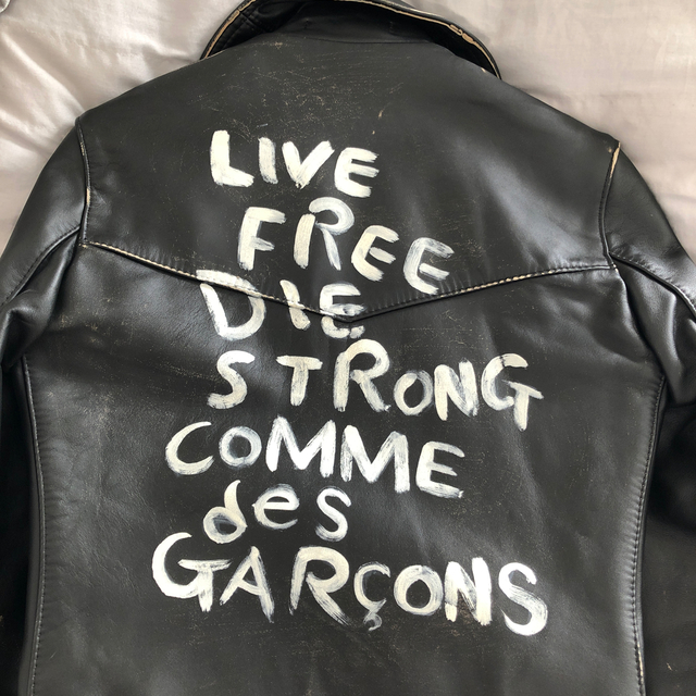 COMME des GARCONS(コムデギャルソン)のルイスレザー コムデギャルソン garçon ライダース 34 黒　 メンズのジャケット/アウター(ライダースジャケット)の商品写真