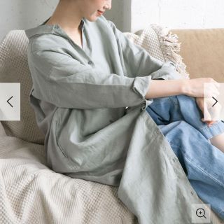 アーバンリサーチドアーズ(URBAN RESEARCH DOORS)の今季新品★アーバンリサーチドアーズ★リネンバックタックシャツワンピース(ロングワンピース/マキシワンピース)