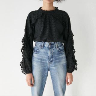 マウジー(moussy)の新作完売♡MOUSSY EMBROIDED LACEブラウス♡レースブラウス黒(シャツ/ブラウス(長袖/七分))