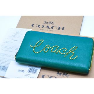 コーチ(COACH)の☆新品未使用☆コーチ 長財布☆ビリジアンカラー☆収納力充実☆(財布)