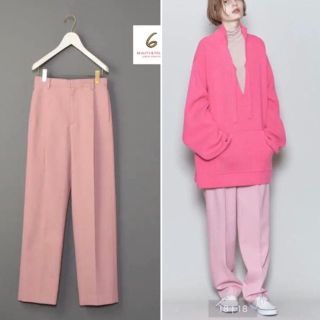 ユナイテッドアローズ(UNITED ARROWS)のROKU 6 タック パンツ スラックス　大人気のピンク(カジュアルパンツ)