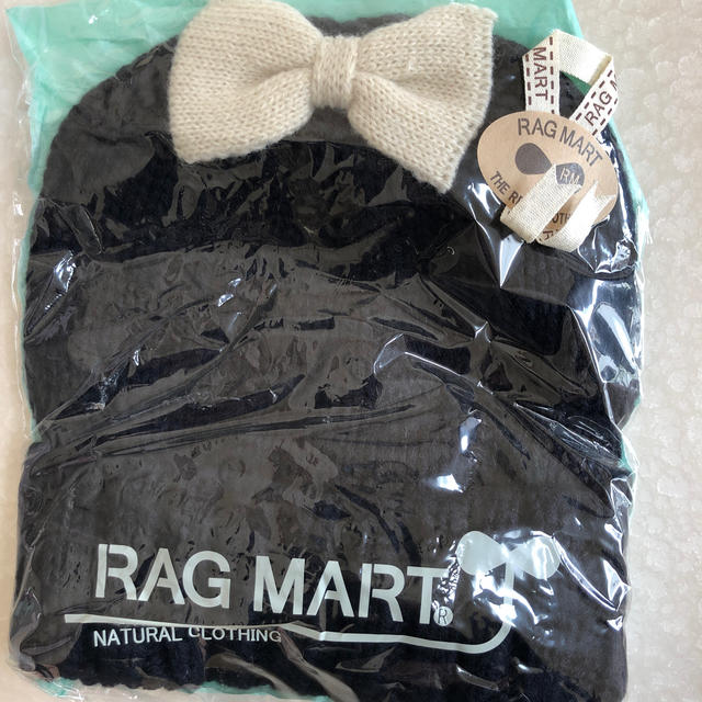 RAG MART(ラグマート)のラグマート　おリボン　キッズニット帽子　神未使用！ キッズ/ベビー/マタニティのこども用ファッション小物(帽子)の商品写真