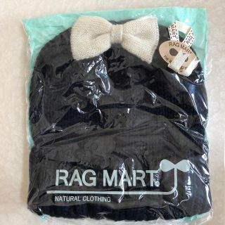 ラグマート(RAG MART)のラグマート　おリボン　キッズニット帽子　神未使用！(帽子)