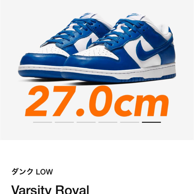 NIKE(ナイキ)の27.0cm NIKE DUNK LOW KENTUCKY メンズの靴/シューズ(スニーカー)の商品写真