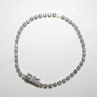 未使用・良品◇Pt900製★天然ダイヤモンド合計3.00ct◆テニスブレスレット(ブレスレット/バングル)