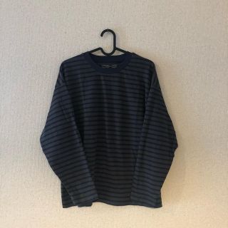 MUJI  Labo 天竺編みドロップショルダーボーダーTシャツ(Tシャツ(長袖/七分))