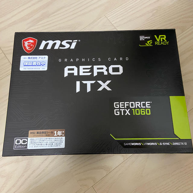 MSI GTX 1060 Aero ITX 6gbPCパーツ