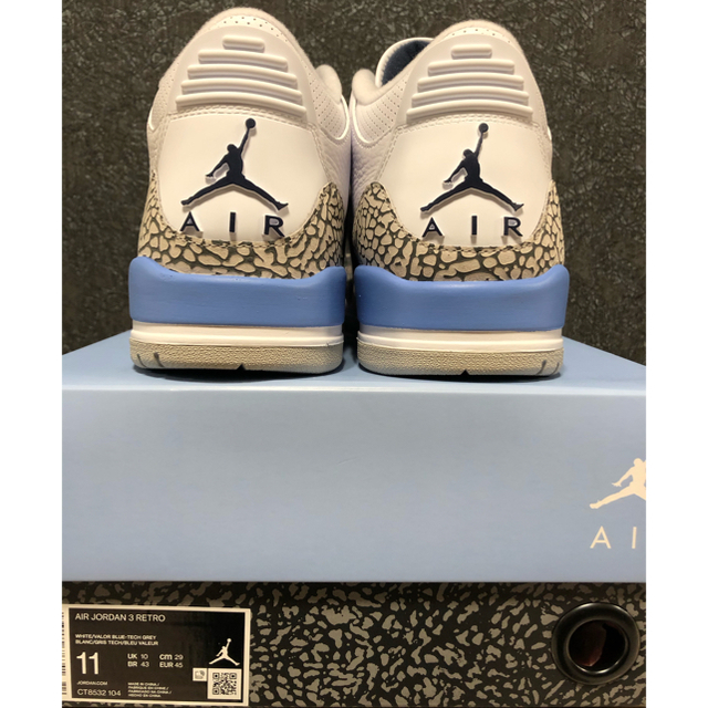 NIKE(ナイキ)の29 AIR JORDAN 3 RETRO UNC VALOR BLUE AJ3 メンズの靴/シューズ(スニーカー)の商品写真