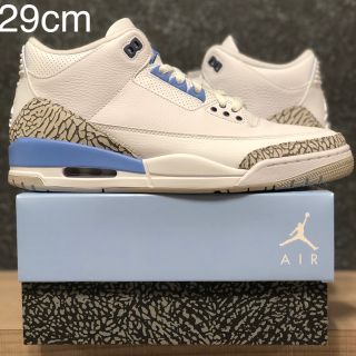 ナイキ(NIKE)の29 AIR JORDAN 3 RETRO UNC VALOR BLUE AJ3(スニーカー)