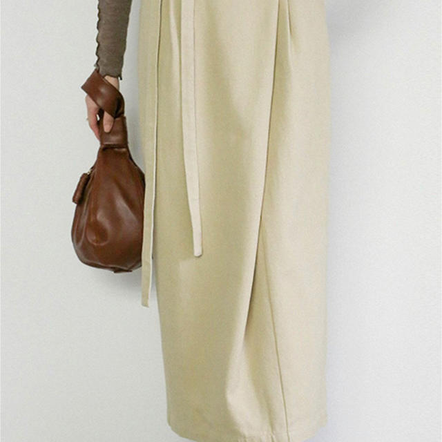 ウエストベルトラップスカート レディースのスカート(ロングスカート)の商品写真