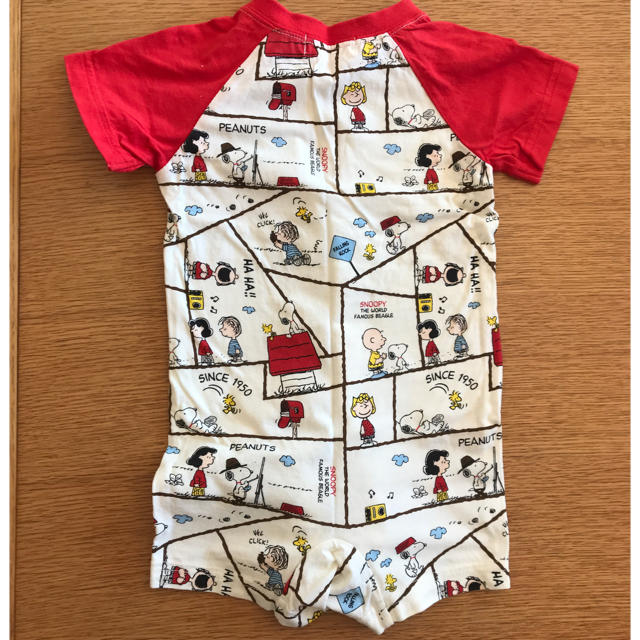 PEANUTS(ピーナッツ)の半袖ロンパース  70 キッズ/ベビー/マタニティのベビー服(~85cm)(ロンパース)の商品写真