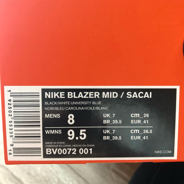 NIKE(ナイキ)のNIKE BLAZER MID / SACAI メンズの靴/シューズ(スニーカー)の商品写真