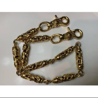 クロムハーツ(Chrome Hearts)のクロムハーツ 22k　ウォレットチェーン ローラー　ロング　2クリップ(ウォレットチェーン)