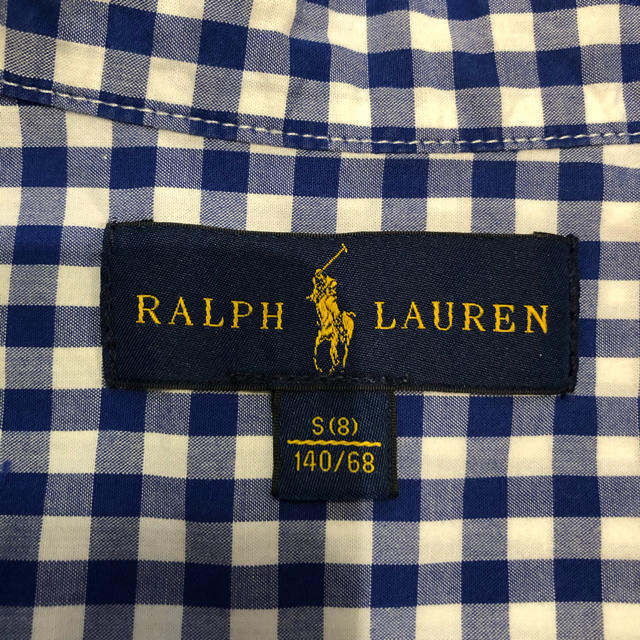 POLO RALPH LAUREN(ポロラルフローレン)のラルフローレン  長袖　シャツ　140/68 S(8) 青チェック キッズ/ベビー/マタニティのキッズ服男の子用(90cm~)(Tシャツ/カットソー)の商品写真