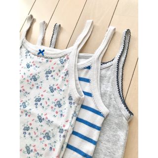 プチバトー(PETIT BATEAU)のPETIT BATEAU リボン付き キャミソール 3枚SET(3a)(下着)