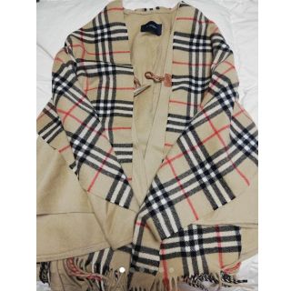 セール - Burberrys ポンチョ&取り付け自在毛皮襟付き&ポケット付き