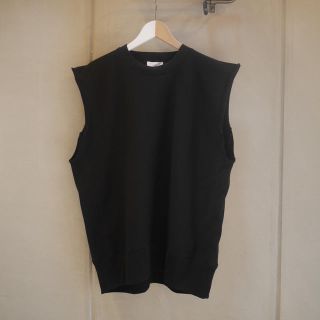 ハイク(HYKE)のHYKE20ss SLEEVELESS SWEAT BIG FIT/黒 サイズ2(トレーナー/スウェット)